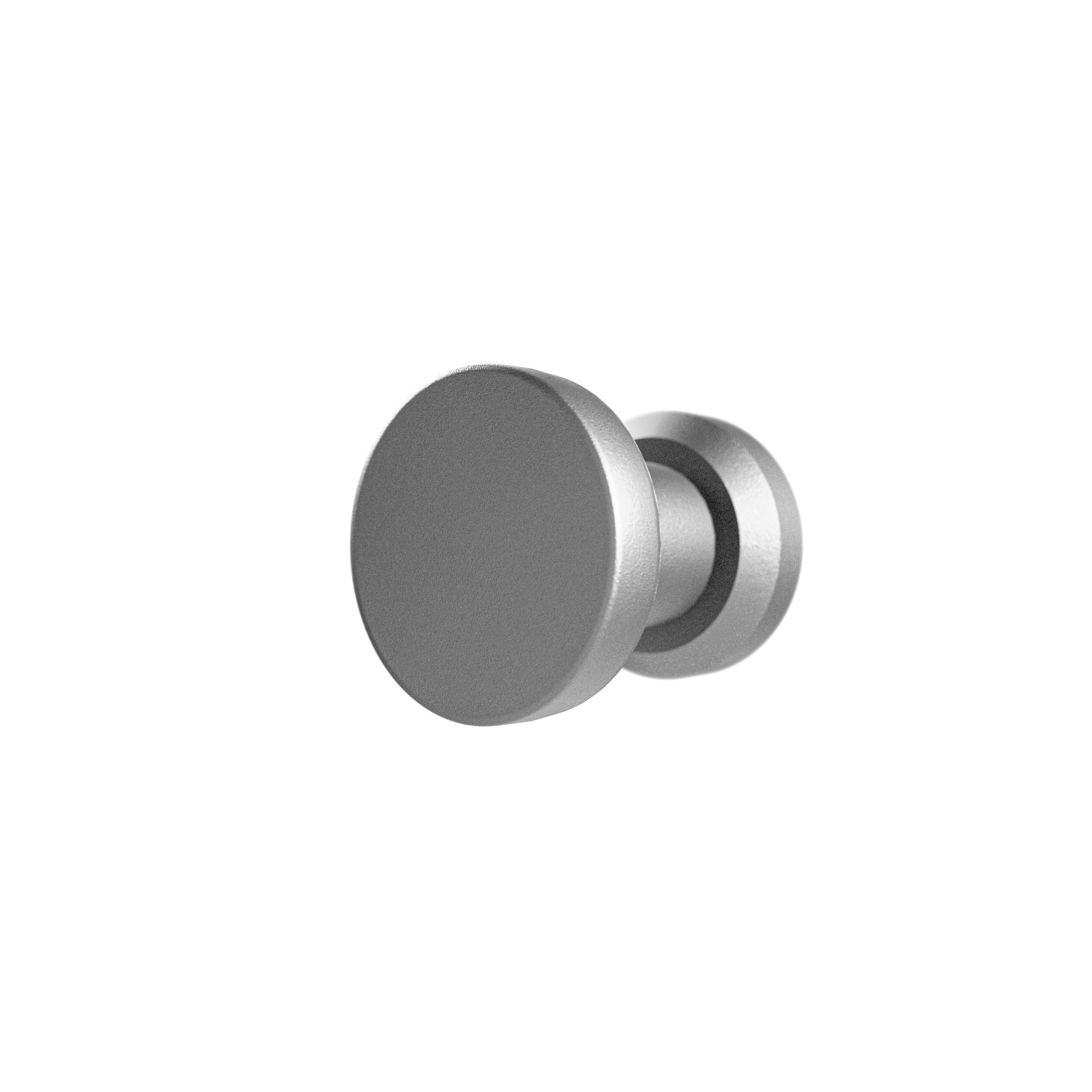 inova wohnen Türgriff 2er Set, Aluminium, selbstklebend, für Schiebetüren und Innentüren, Knopfgriff, silber eloxiert
