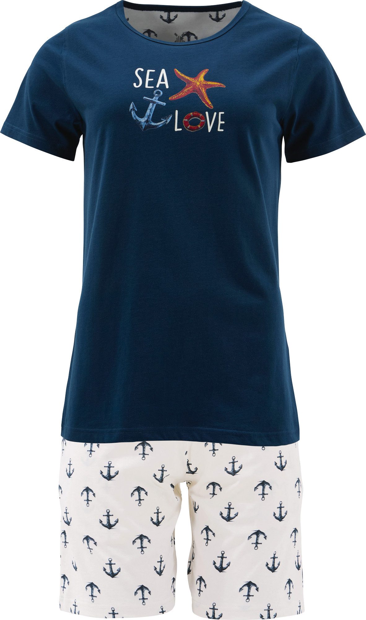 Erwin Müller Pyjama Damen-Shorty Single-Jersey gemustert