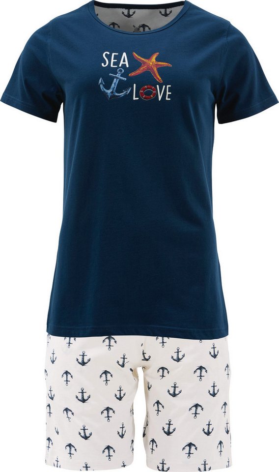 Erwin Müller Pyjama Damen-Shorty Single-Jersey gemustert