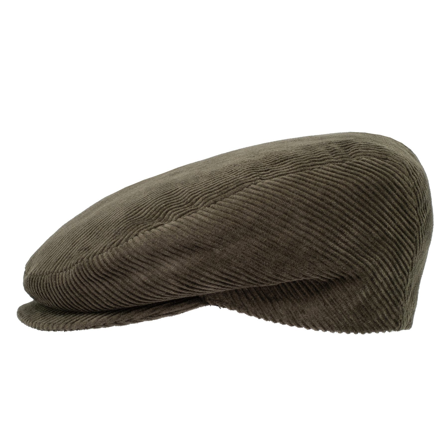 HatBee Baumwolle Schirmmütze Cord in Schiebermütze Grün Cordmütze Flat Cap