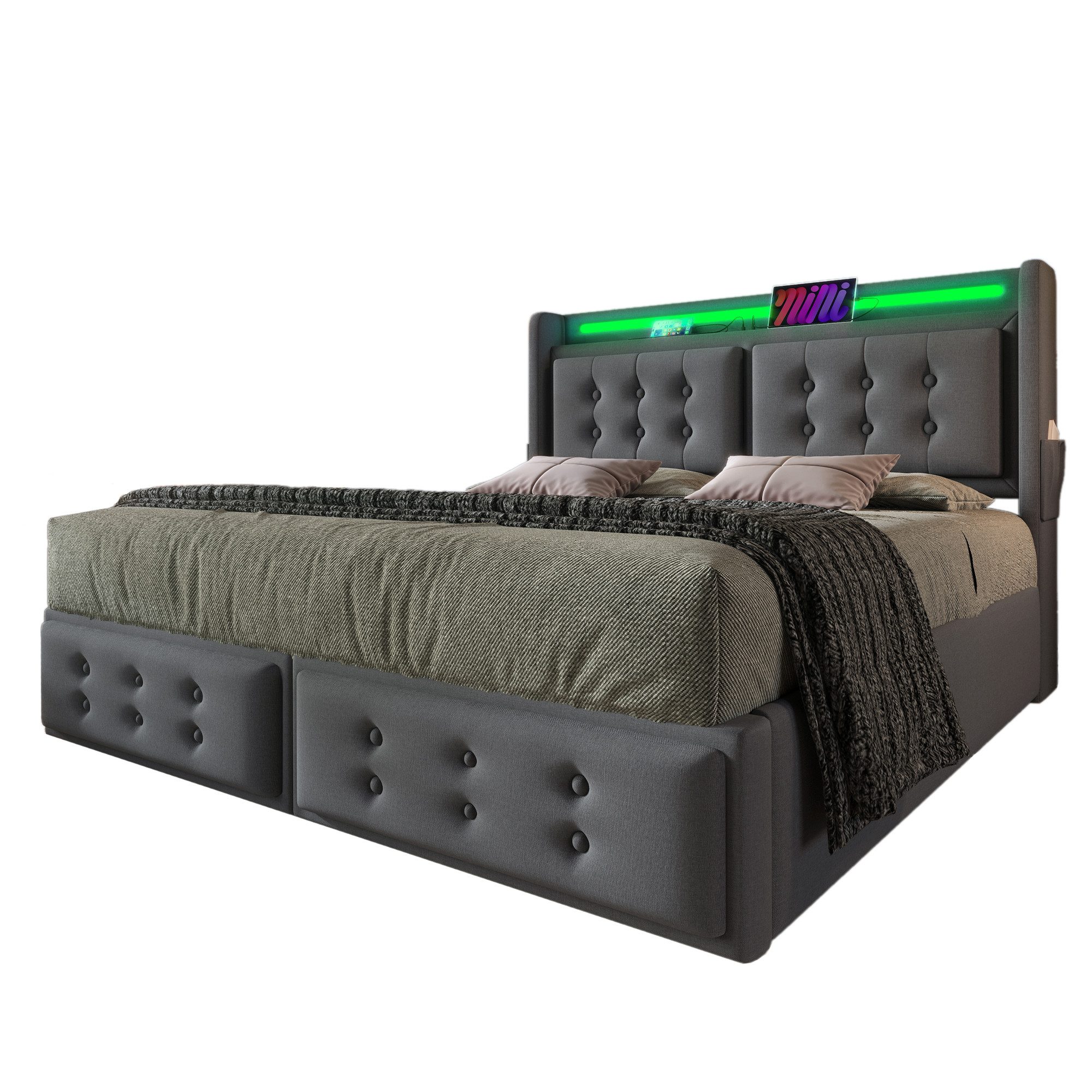 MODFU Polsterbett Doppelbett (Stauraumbetten mit Lattenrost, günstig online kaufen