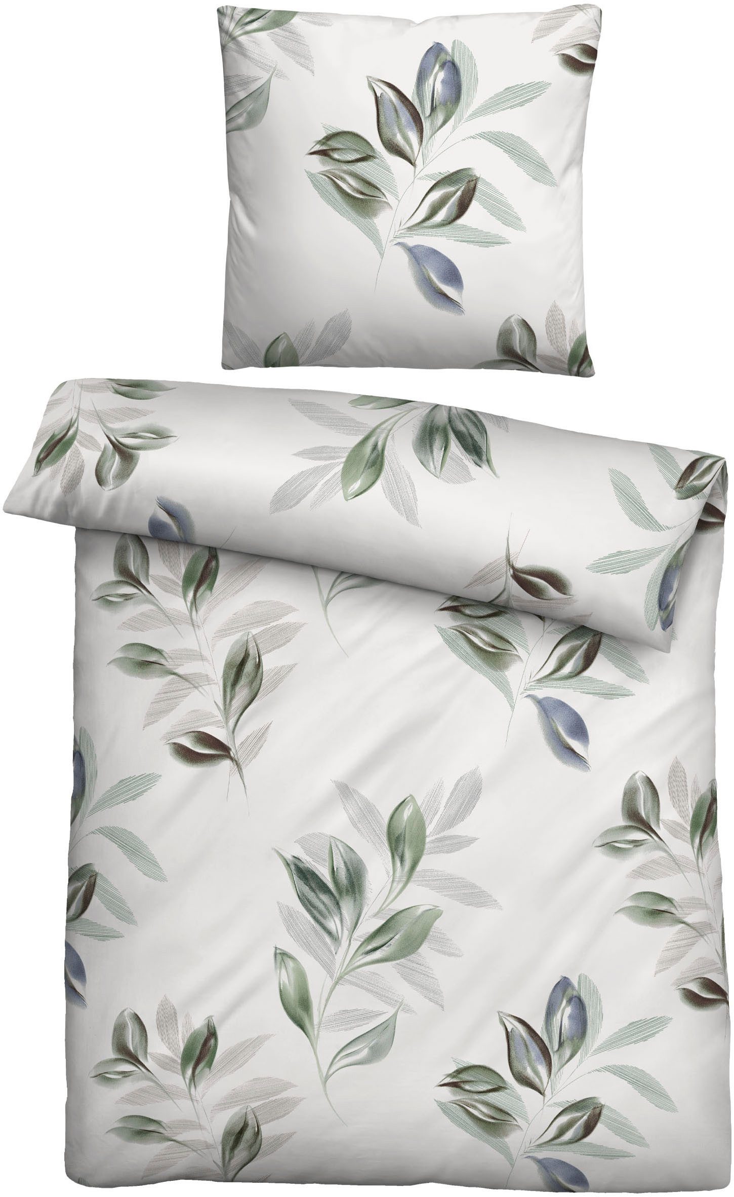 Biberna Bettwäsche 0004105, Feinbiber, 2 teilig, wohlig warm + weich, pflegeleicht, 100% Baumwolle, Reißverschluss