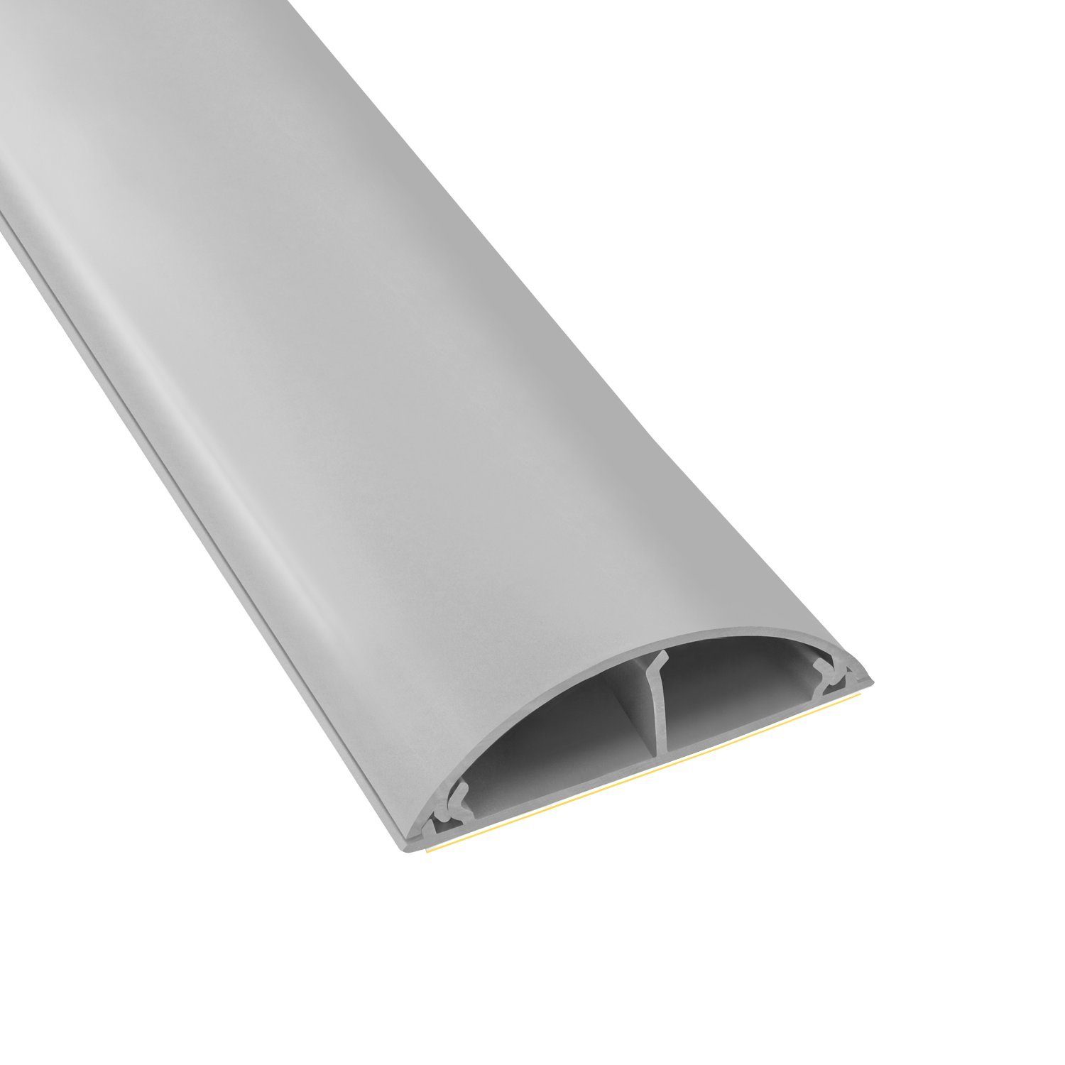 ARLI Kabelkanal 4x 1m halbrund selbstklebend 50 x 12 mm grau (4-St), Kabelbrücke Fussboden Boden