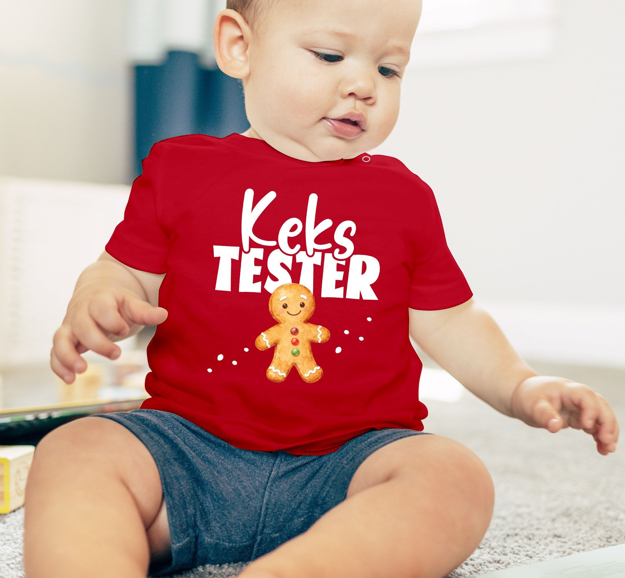 MoonWorks Print-Shirt Baby T-Shirt kurzarm Weihnachten Lebkuchenmann Gingerbread Design