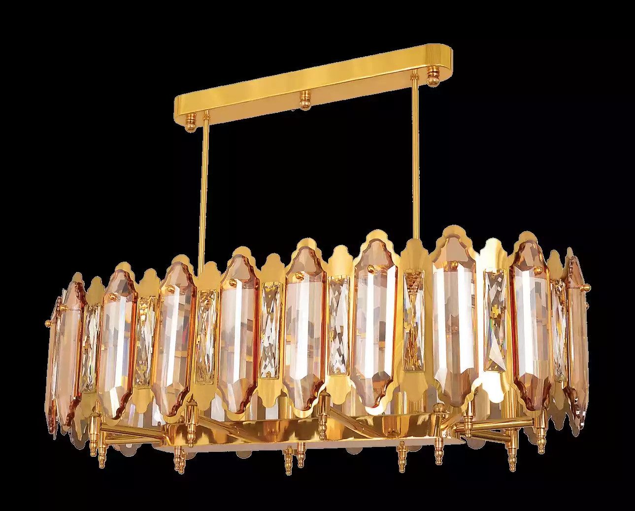 JVmoebel Люстры Kristall Deckenlampe Люстры Deckenleuchter Lampe Gold Lüster, Leuchtmittel wechselbar, Made in Europa