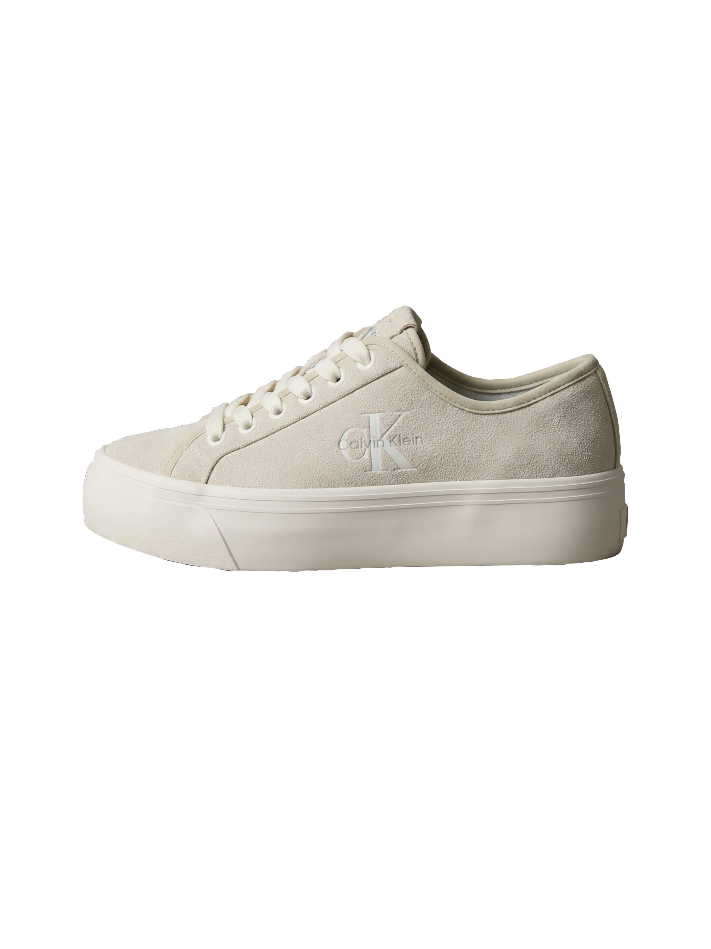 Calvin Klein VULC FLATF LACEUP SUEDE Plateausneaker Freizeitschuh, Schnürschuh, Halbschuh mit seitlichem Logoschriftzug