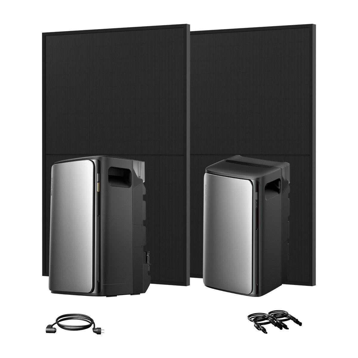 Ecoflow Balkonkraftwerk 900W/880W EcoFlow STREAM Max 1,92 kWh Speicher mit STREAM AC Akku, (2x JA Solar Full Black Glas-Glas Paneele im Lieferumfang enthalten), LFP-Akku mit 6000 Ladezyklen, KI-Smartsteuerung