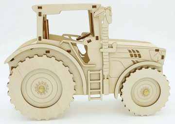 DeColibri Lernspielzeug Bastelset Basteln Kinder Erwachsene Holz Traktor (Bastelset zum Bemalen und Gestalten), Made in Germany