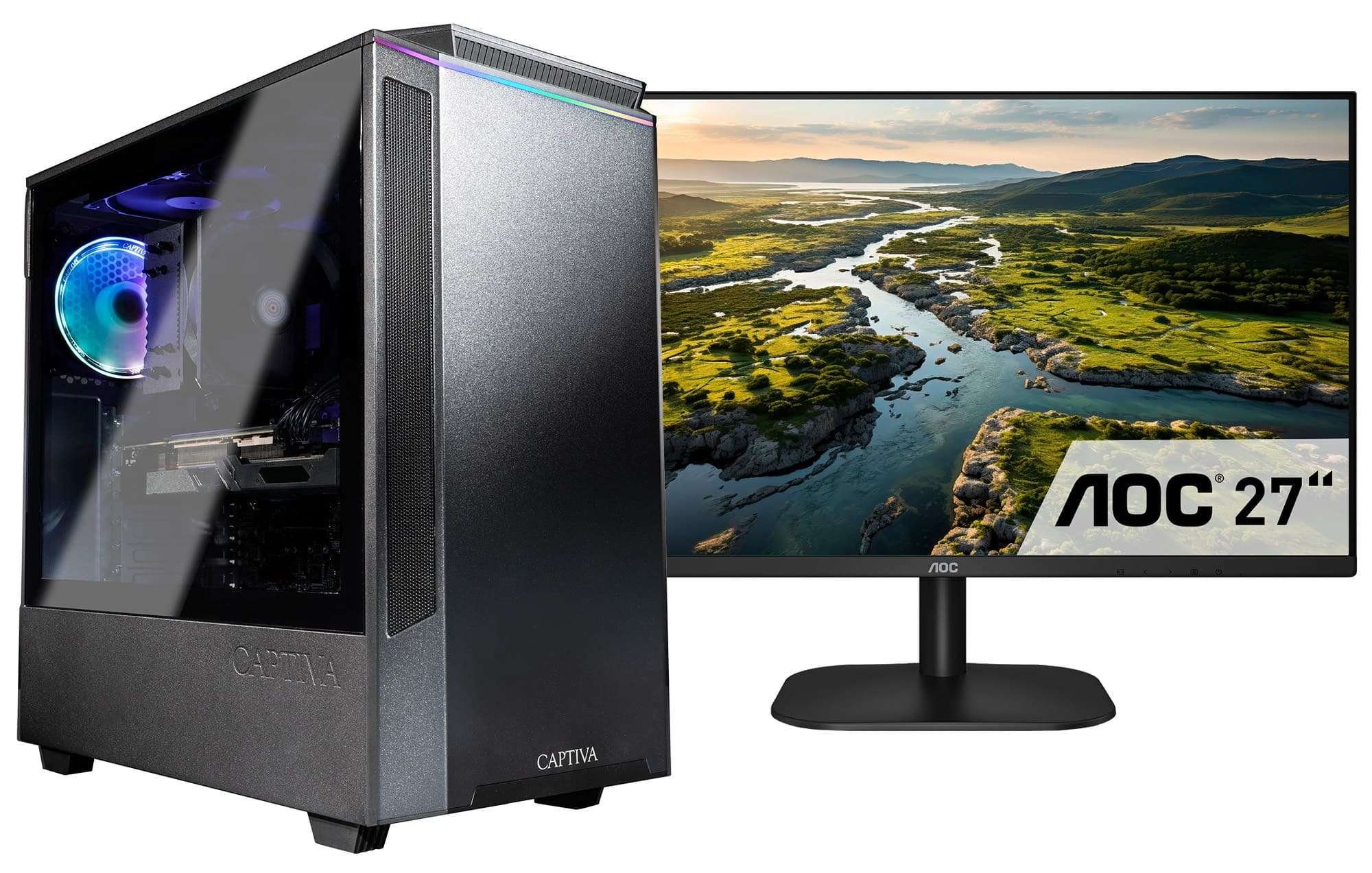 CAPTIVA Power Starter R74-995 TFT Bundle Business-PC-Komplettsystem (27", AMD Ryzen 5 Ryzen 5 5600G, Radeon Graphics, 16 GB RAM, 500 GB SSD)