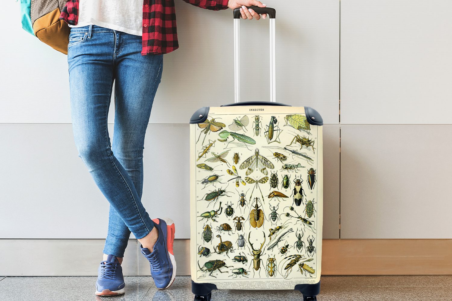 Trolley, 4 Ferien, Reisetasche Handgepäck für Libelle, Handgepäckkoffer Reisekoffer Tiere - Rollen, mit Insekten rollen, - MuchoWow