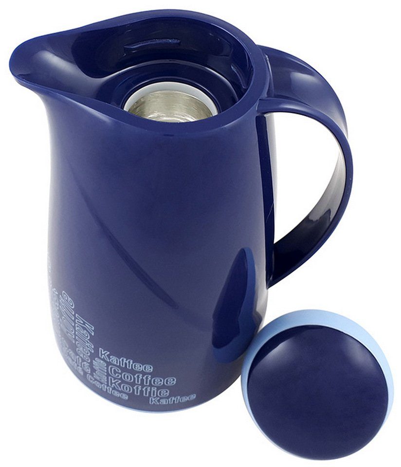 Helios Isolierkanne Wave Break, Coffee Dekor-Druck mit l, 1 dunkelblau