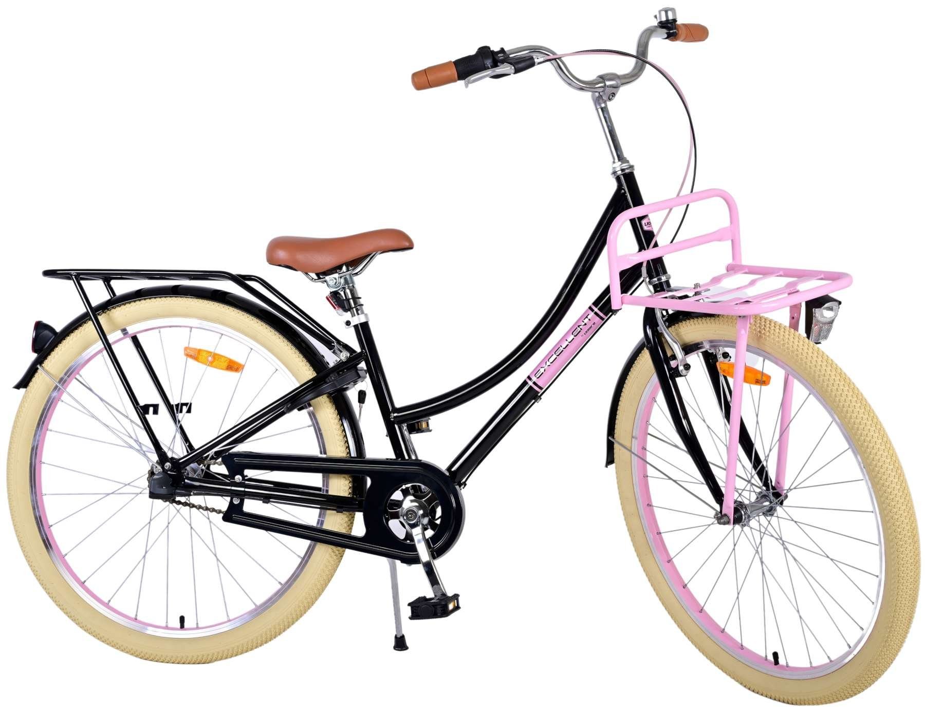 TPFSports Kinderfahrrad Volare Excellent 26 Zoll mit Rücktritt + Handbremse, 3 Gang, (Mädchen Fahrrad - Rutschfeste Sicherheitsgriffe), Kinder Fahrrad 26 Zoll mit Ständer Laufrad Mädchen Kinderrad