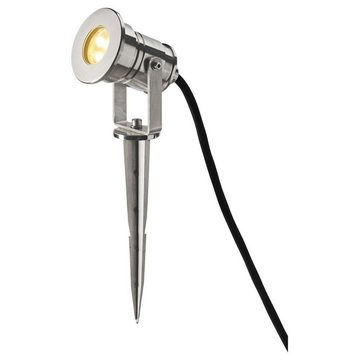 SLV LED Gartenstrahler LED Strahler Dasar Edelstahl 316, 12-24 V, IP67, keine Angabe, Leuchtmittel enthalten: Ja, fest verbaut, LED, warmweiss, Außenstrahler