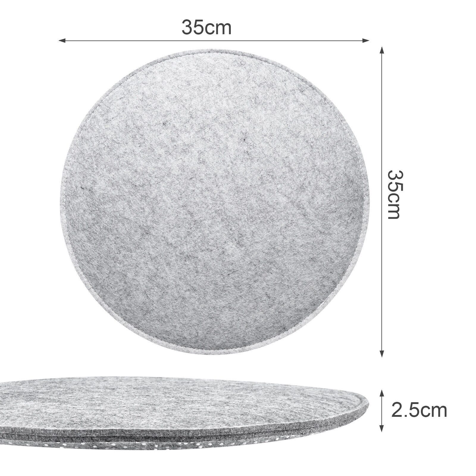 Youyijia Anti-Rutsch-Pad 4 Chair Cushions, Round Felt Seat Cushions, 35 cm