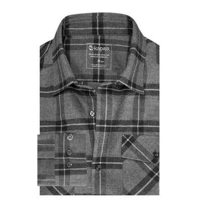 Kaipara - Merino Sportswear Langarmhemd URBAN Merino Flanell Hemd im Overshirt-Look 270 (1-tlg) aus reiner Merinowolle Made in Germany