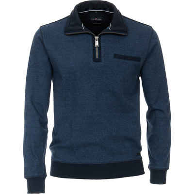 CASAMODA Sweater Übergrößen Troyer-Sweatshirt blau melange CasaModa