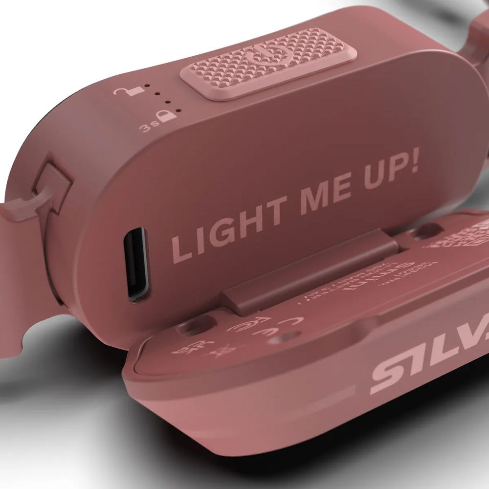 Silva LED Stirnlampe Smini Fly LED Stirnlampe 250 Lumen mit Kordelstirnband - Rosa (1-St), sehr leicht, lange Laufzeit