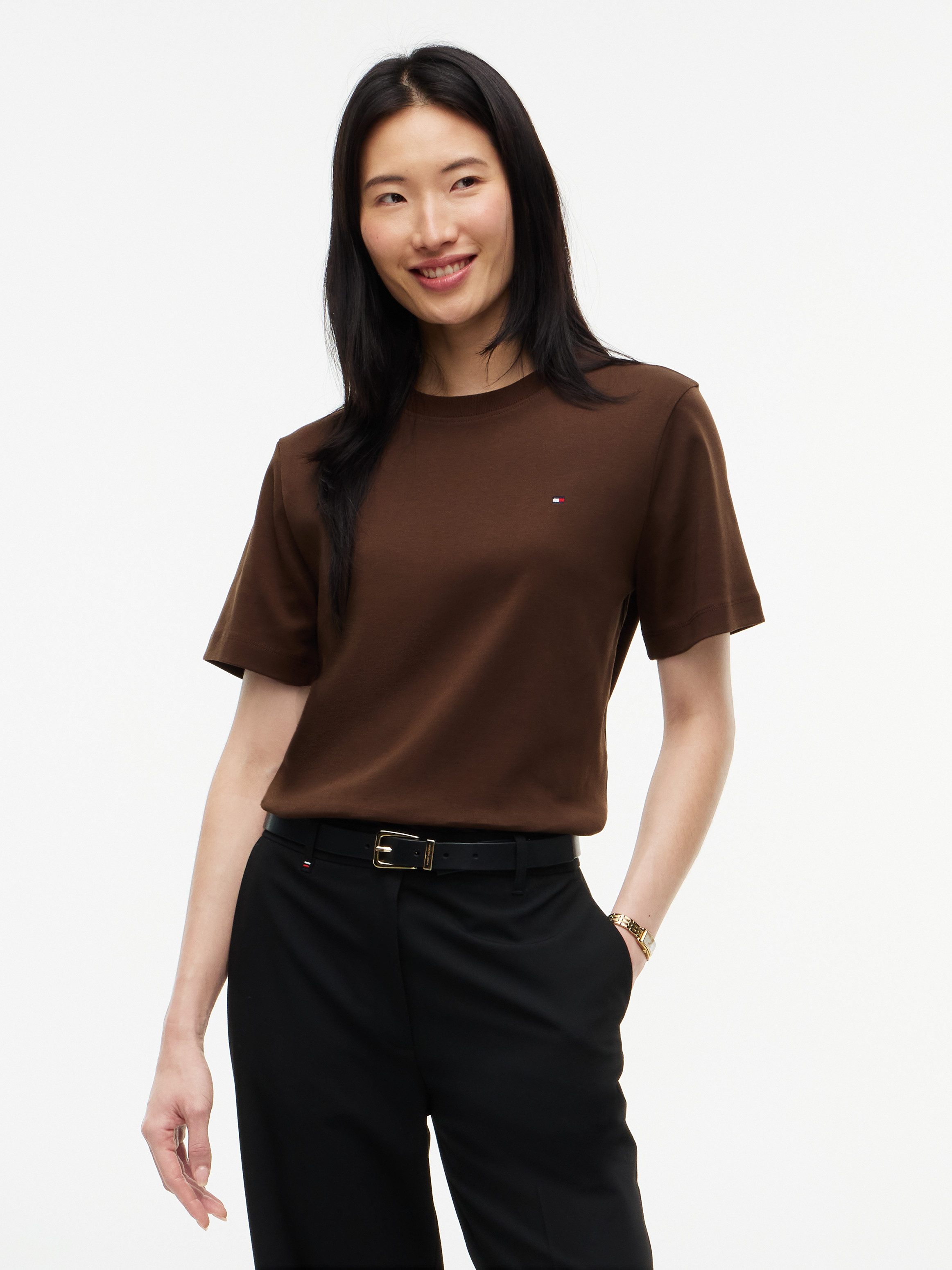 Tommy Hilfiger Kurzarmshirt INTERLOCK BOXY C-NK SS TEE Baumwolle