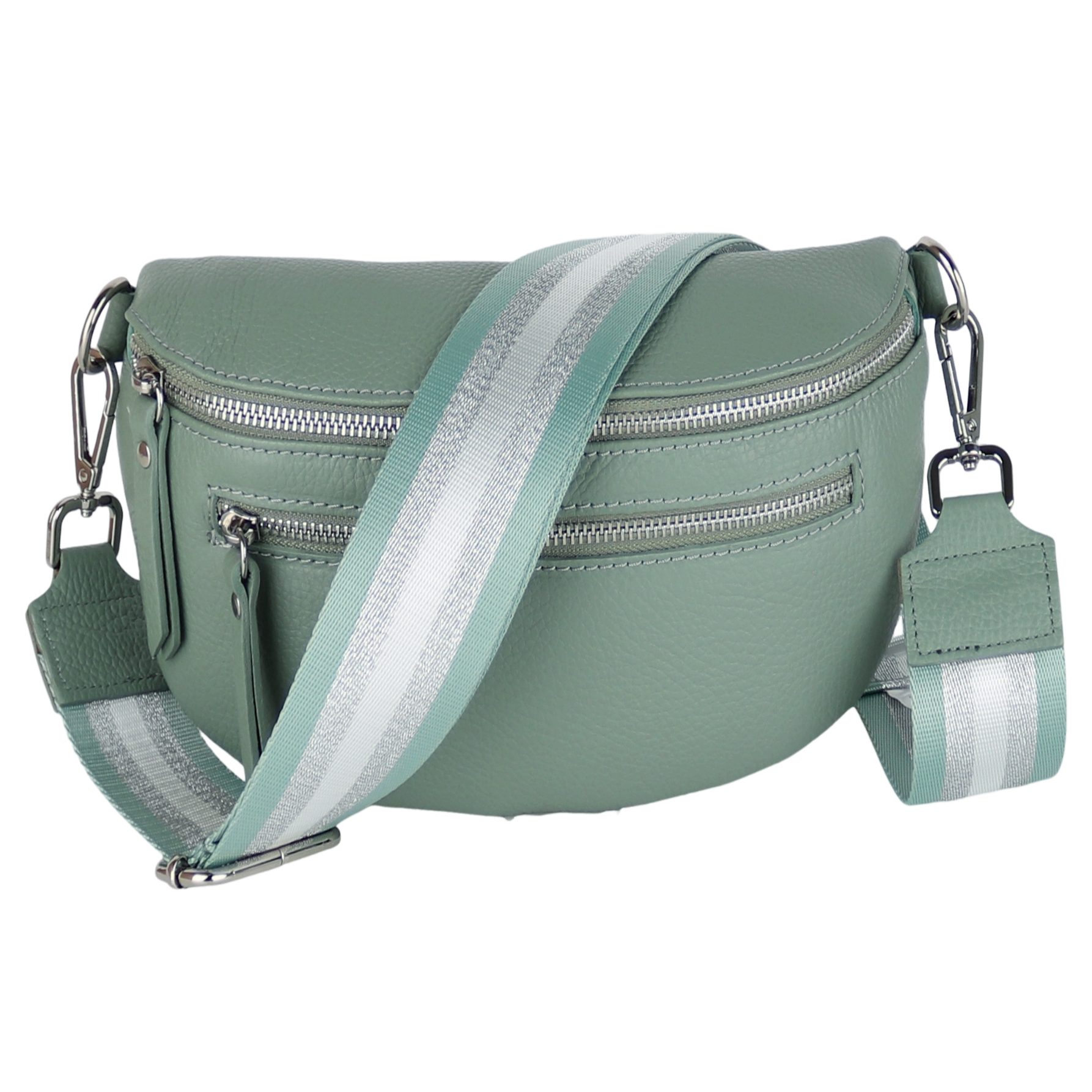 Bauchtasche Damen, Echtleder, Leder, Made in Italy, Umhängetasche, Brusttasche