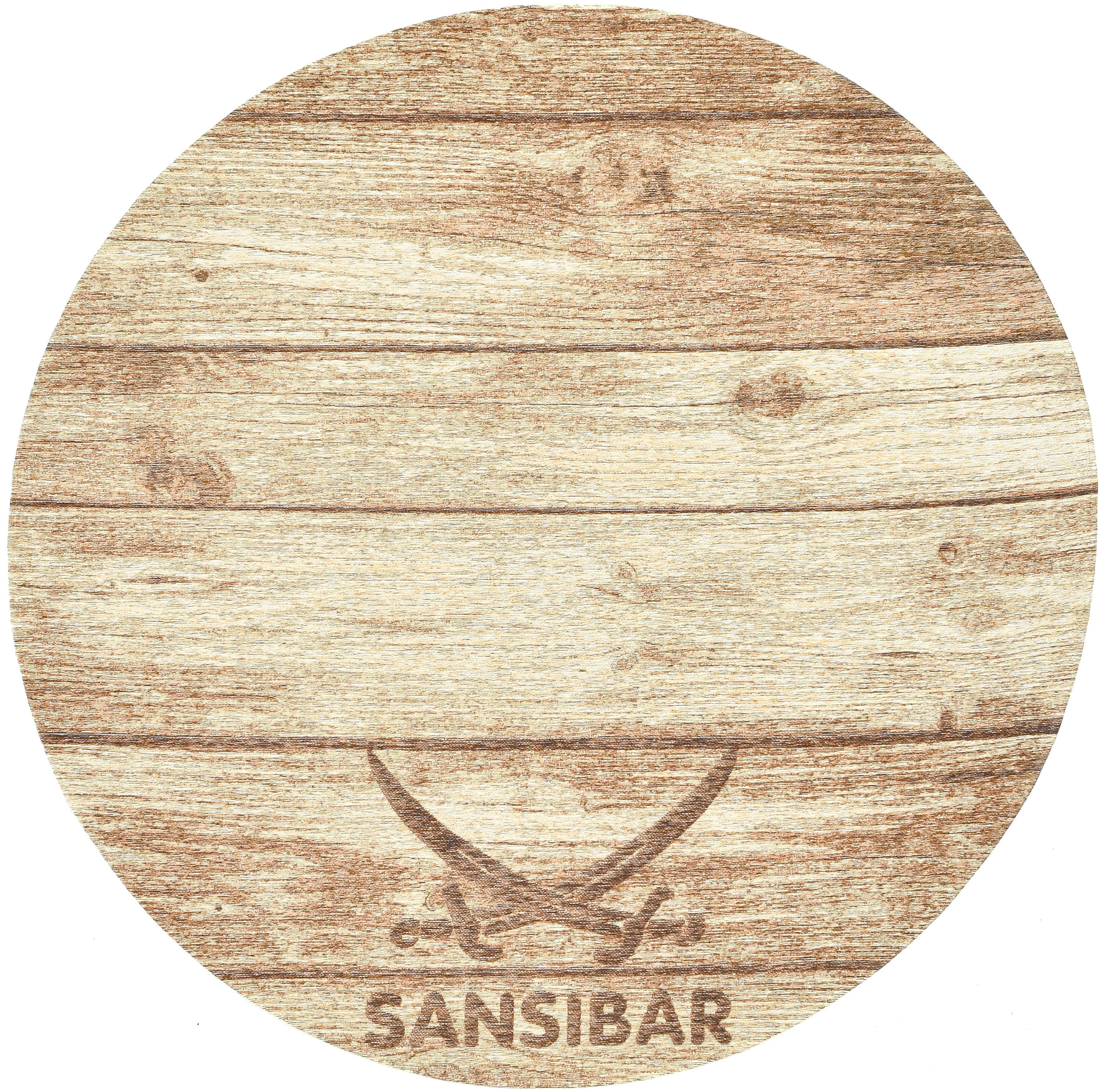 mm, 009, Holzdielen 3 Sansibar, & rund, Motiv gekreuzte Säbel Teppich Flachgewebe, Höhe: Keitum