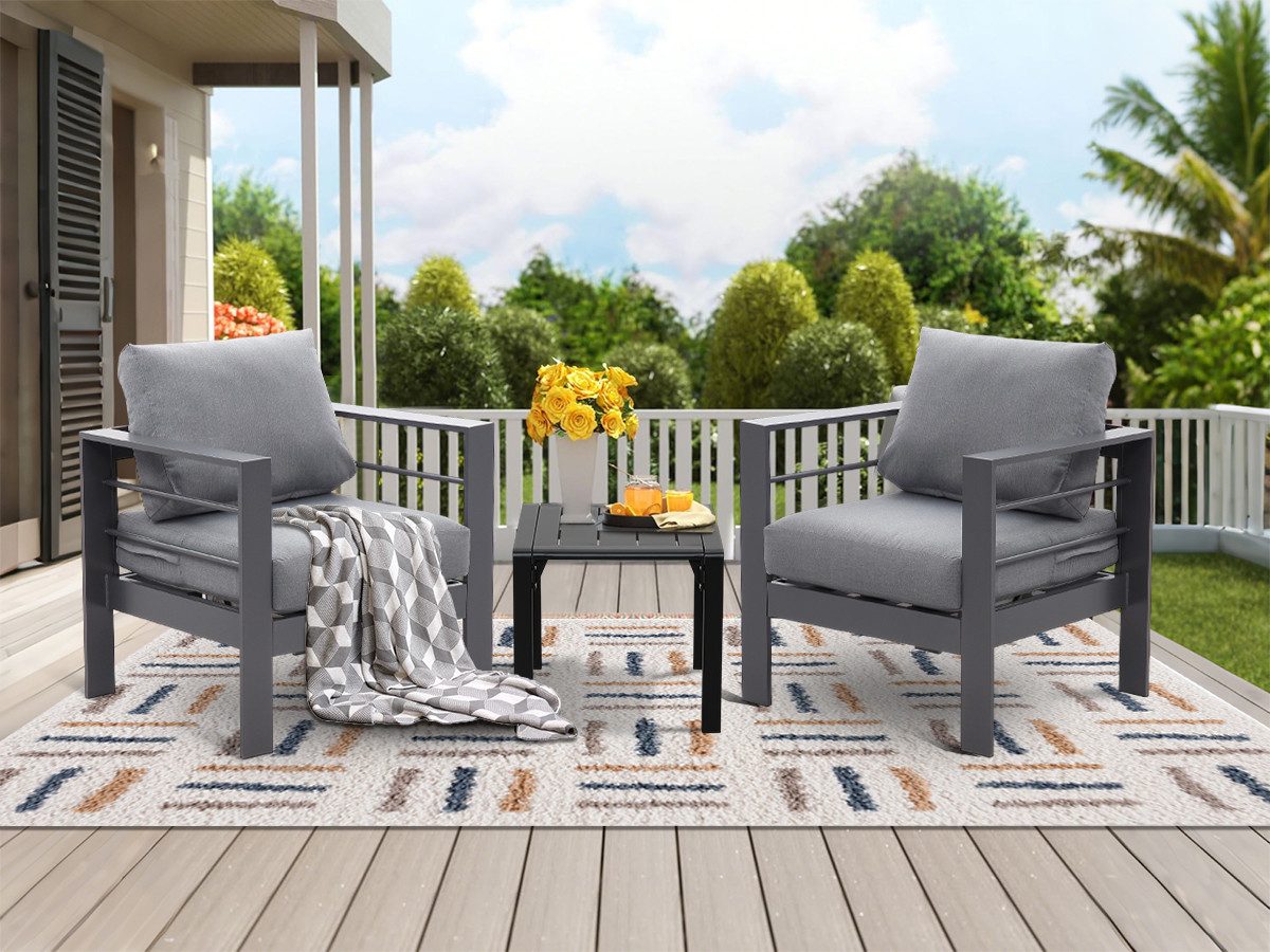 MeXo Gartenlounge-Set Kleine Balkonmöbel Set Aluminum günstig online kaufen