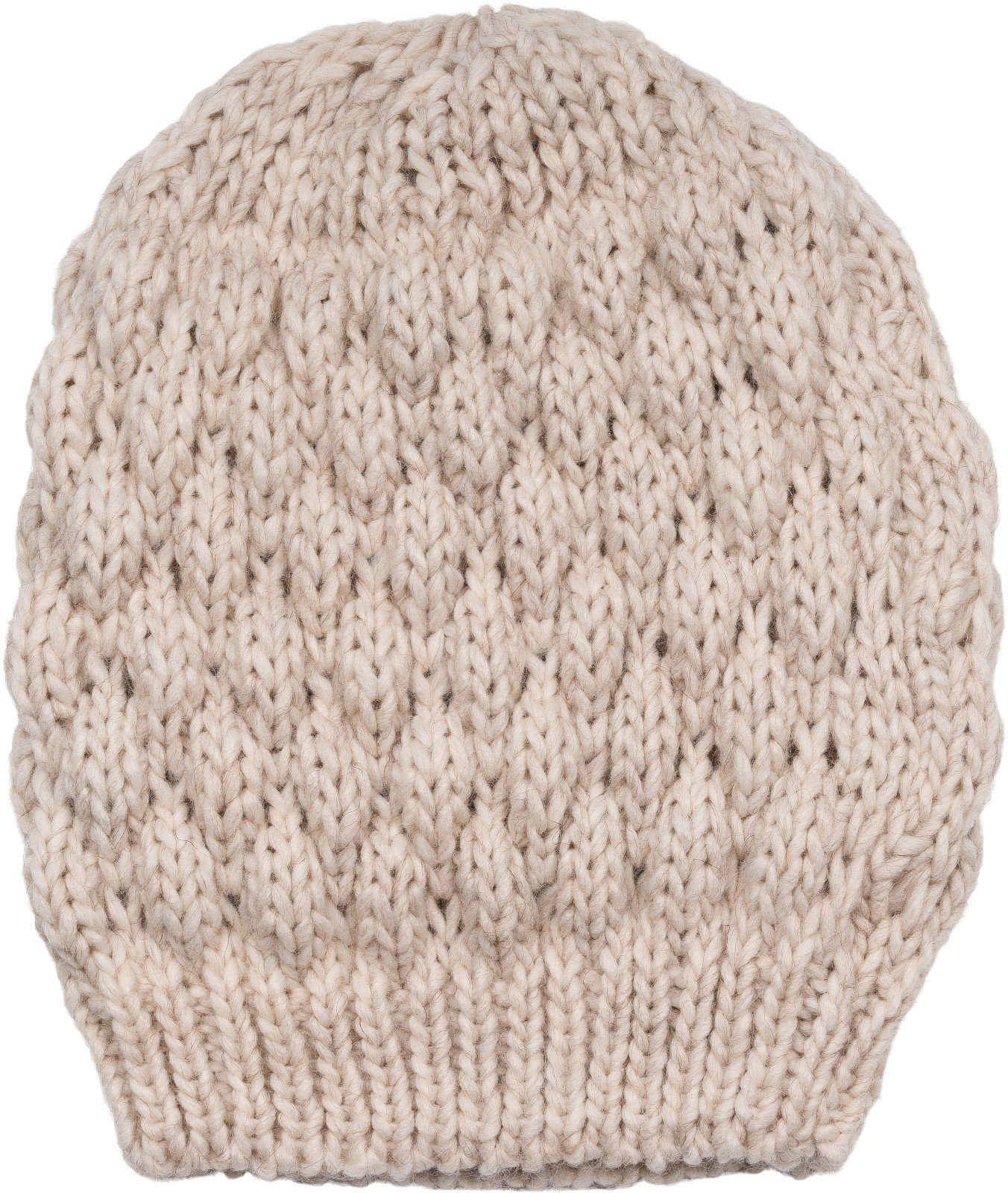 styleBREAKER Strickmütze (1-St) Strickmütze Bubblemuster Beige mit