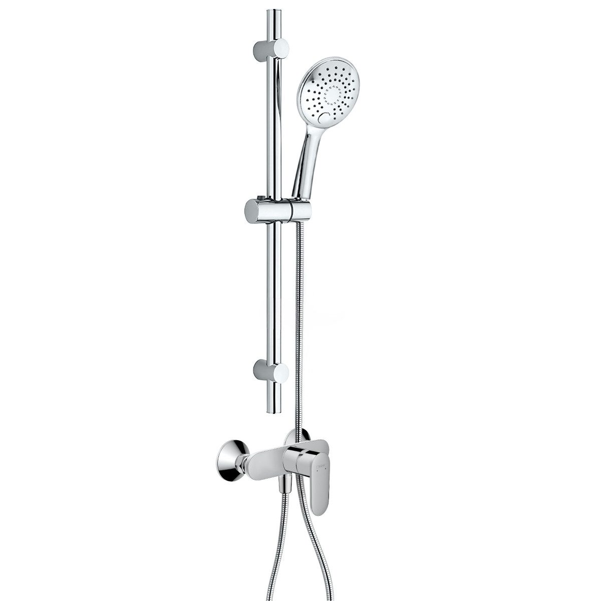 hansgrohe Duscharmatur Vernis Blend Einhebelmischer Set mit Aloni Handbrause und Regendusche (Spar-Set) Aufputz Wandmontage, Armatur in chrom oder schwarz matt