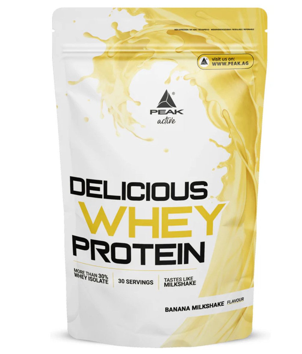PEAK Delicious Whey 900 g aus Whey Konzentrat & Whey Isolat Protein Eiweiß Pulver, 1 er Beutel à 900 g, Geschmack, Protein