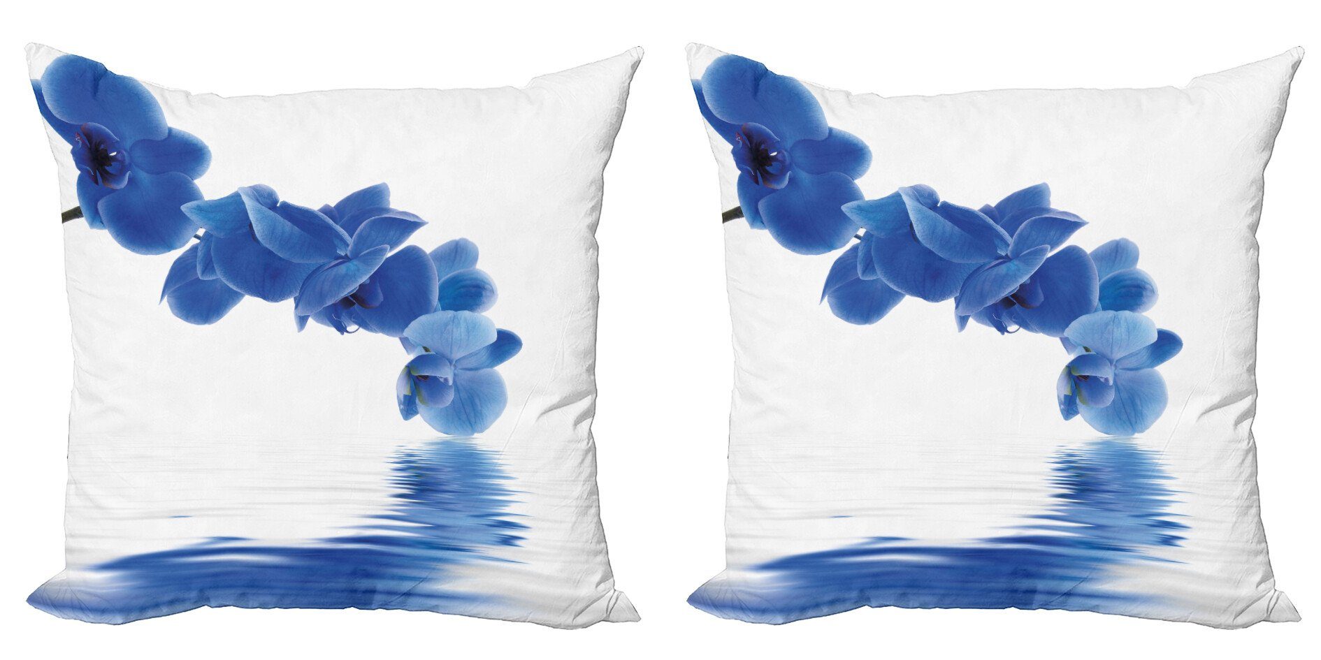 (2 Digitaldruck, Accent Orchideen-Braut Kissenbezüge Stück), Doppelseitiger Blau Modern Abakuhaus