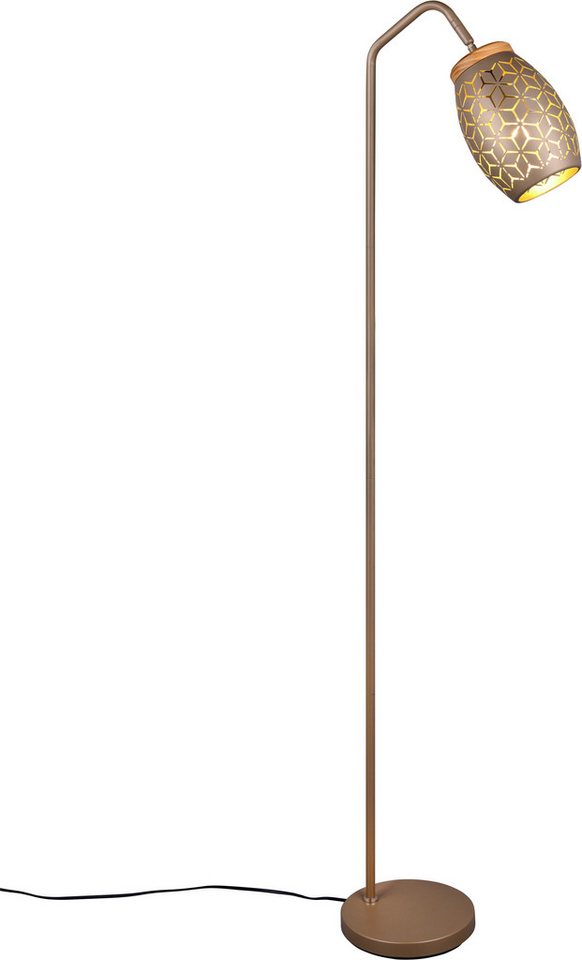 Reality Leuchten Stehlampe BIDAR, Stehleuchte Höhe 147 cm mit Fußschalter, exkl 1x E27 max 10W, Leuchtmittel wechselbar, warmweiß - …