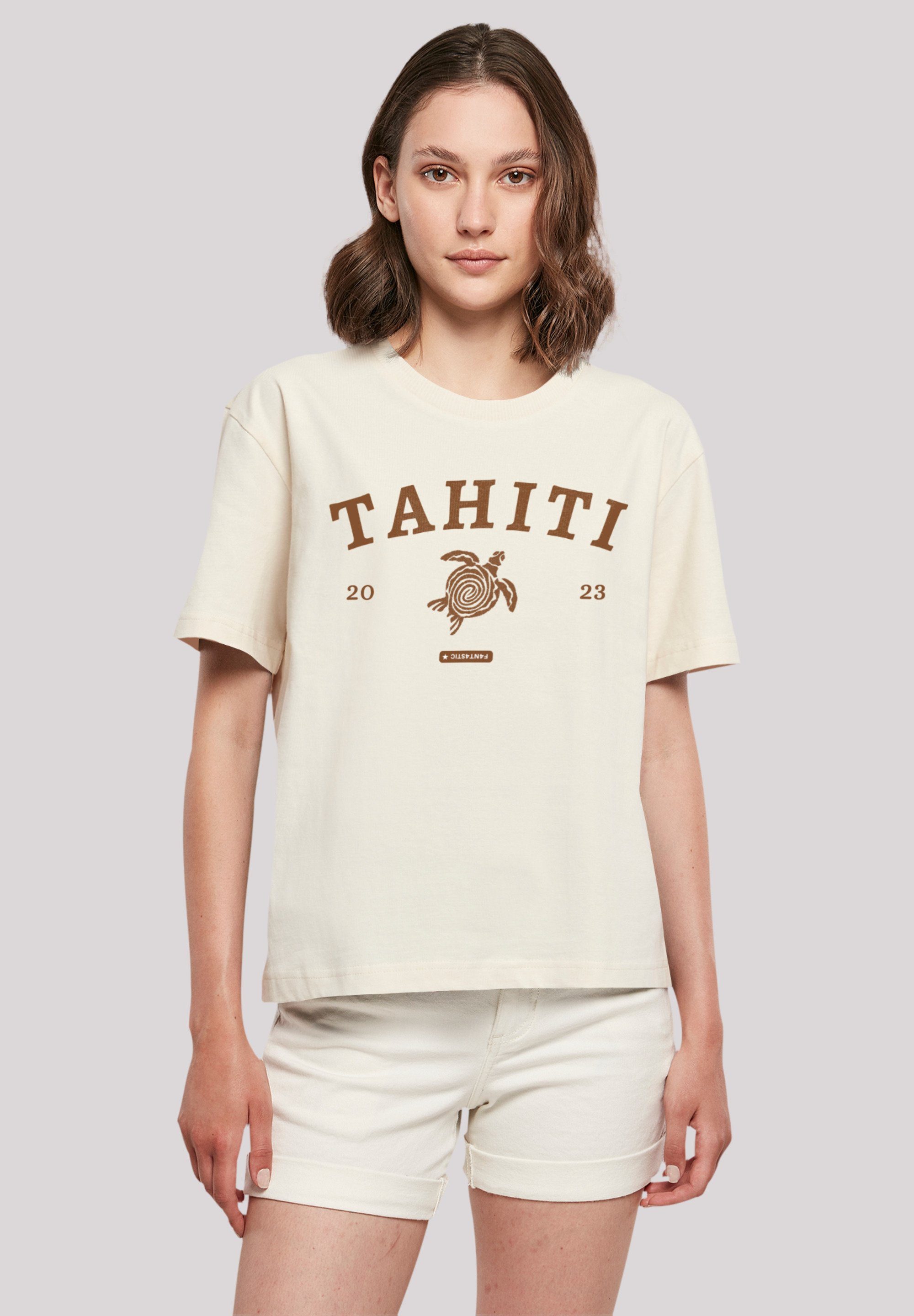F4NT4STIC T-Shirt Tahiti Print, T-Shirt mit Oversized Schultern überschnittenen