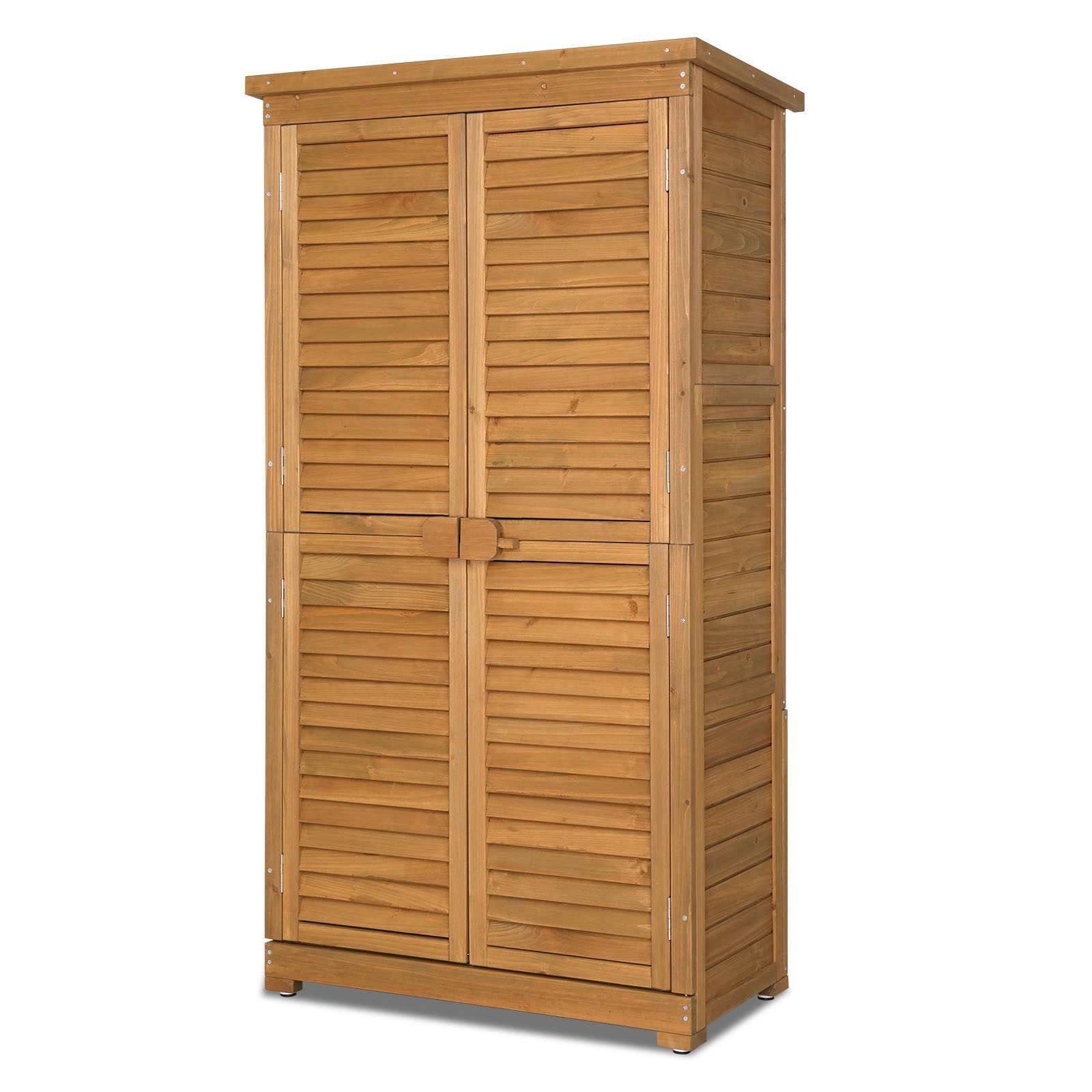 LALAHO Gartenhaus Geräteschrank Geräteschuppen Werkzeugschrank Outdoor, Holz Gerätehaus für Außenbereich, 87 X 42X 160 cm