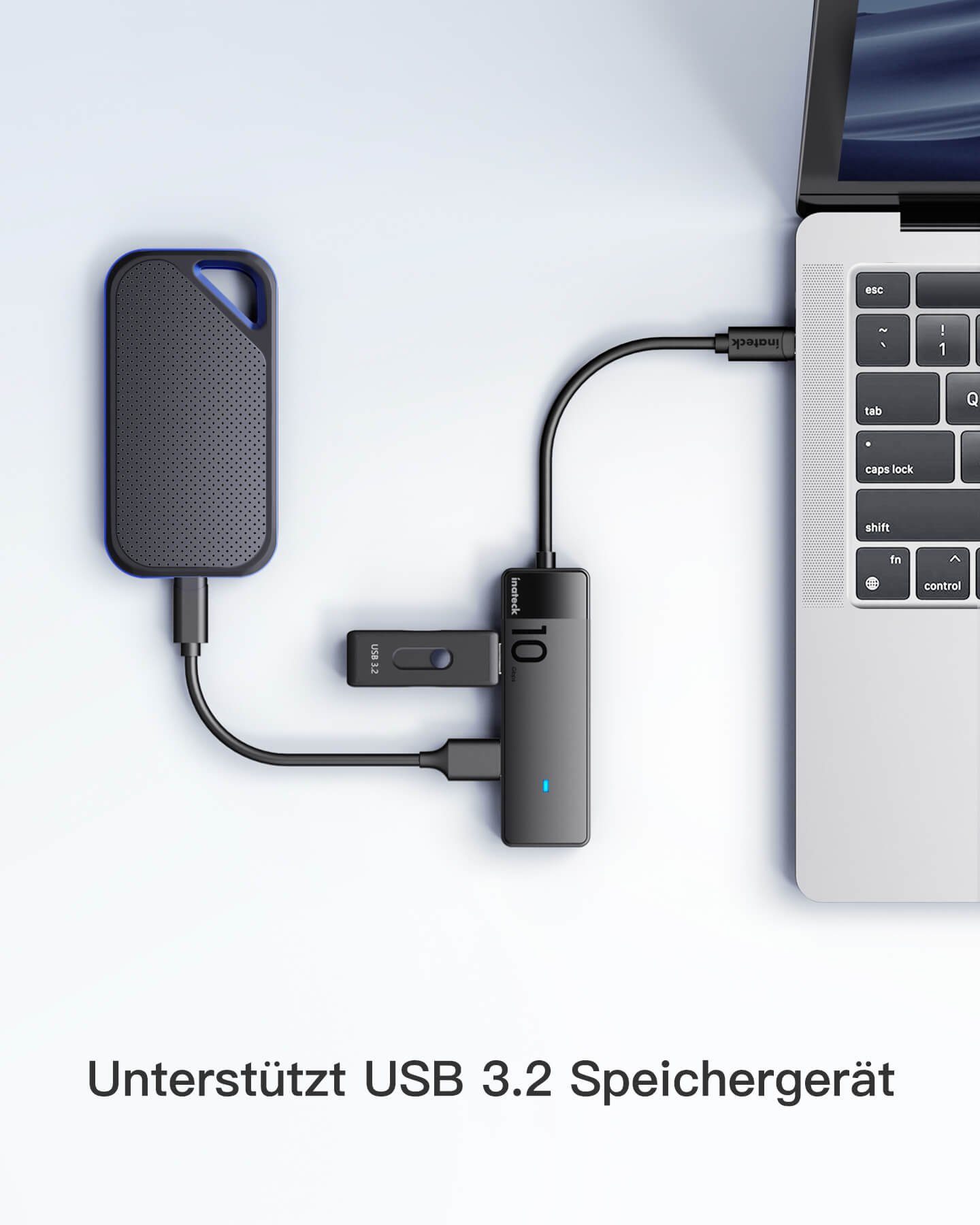 Inateck Laptop-Dockingstation USB 3.2, USB-C zu USB Hub mit 4 USB-A-Ports