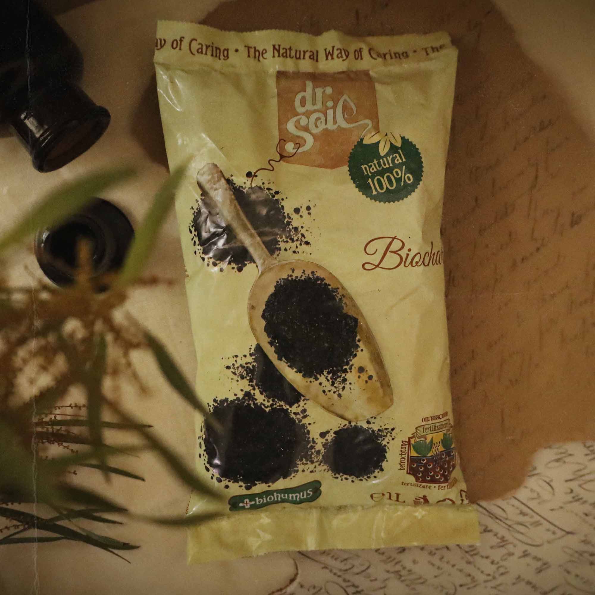 dr. Soil Pflanzerde Biochar Dr.Soil, Aktivkohle für den Gartenbau im 1L Beutel