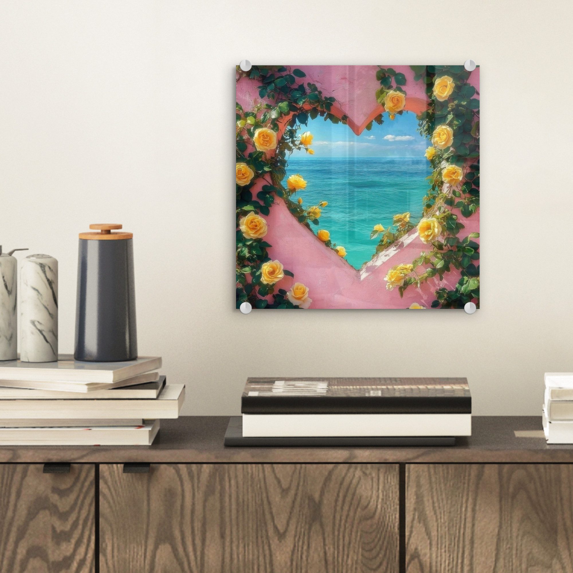 MuchoWow Acrylglasbild Herz - Meer - günstig online kaufen