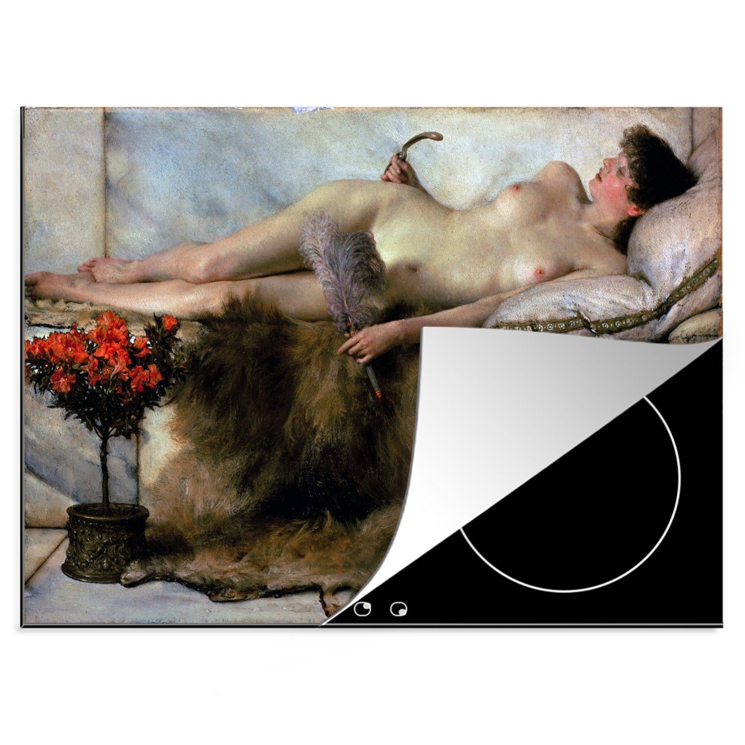 MuchoWow Herdblende-/Abdeckplatte Im Tepidarium - (1 tlg), Alma Tadema, Mobile 70x52 Ceranfeldabdeckung Vinyl, Lawrence cm, Arbeitsfläche nutzbar