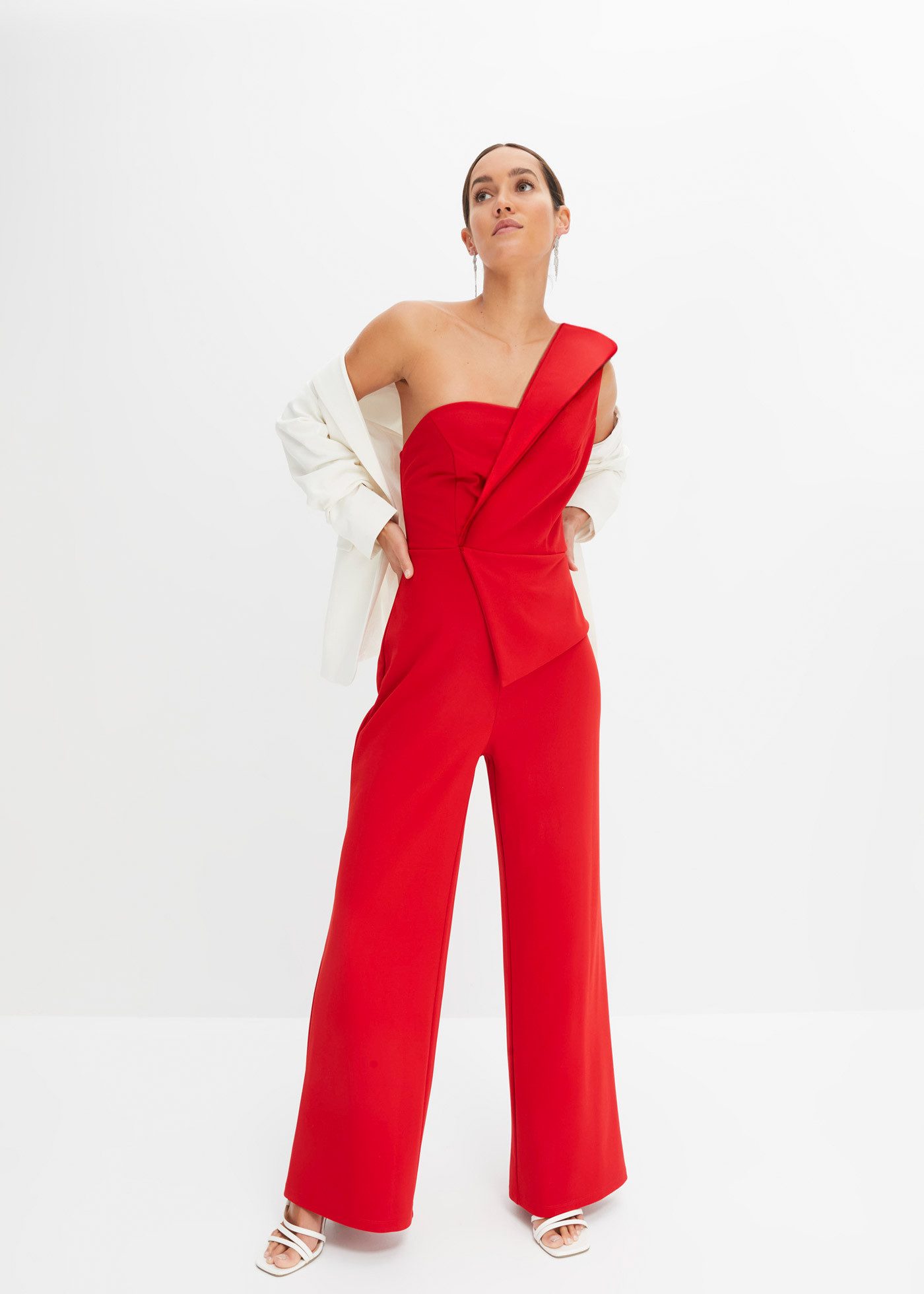 bonprix Overall für festliche Anlässe, One-Shoulder-Design, Slim fit, ärmellos