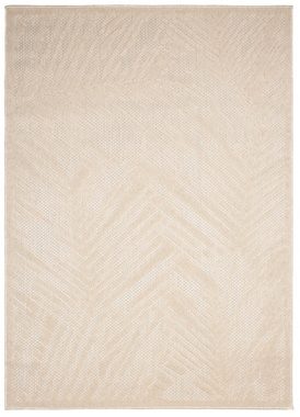 Designteppich In- & Outdoor Teppich Wetterfest & UV-beständig Balkon - Beige Cream, Mazovia, 60 x 100 cm, Höhe 6 mm, Kurzflor - niedrige Florhöhe, Weich, Pflegeleicht, Flachgewebe