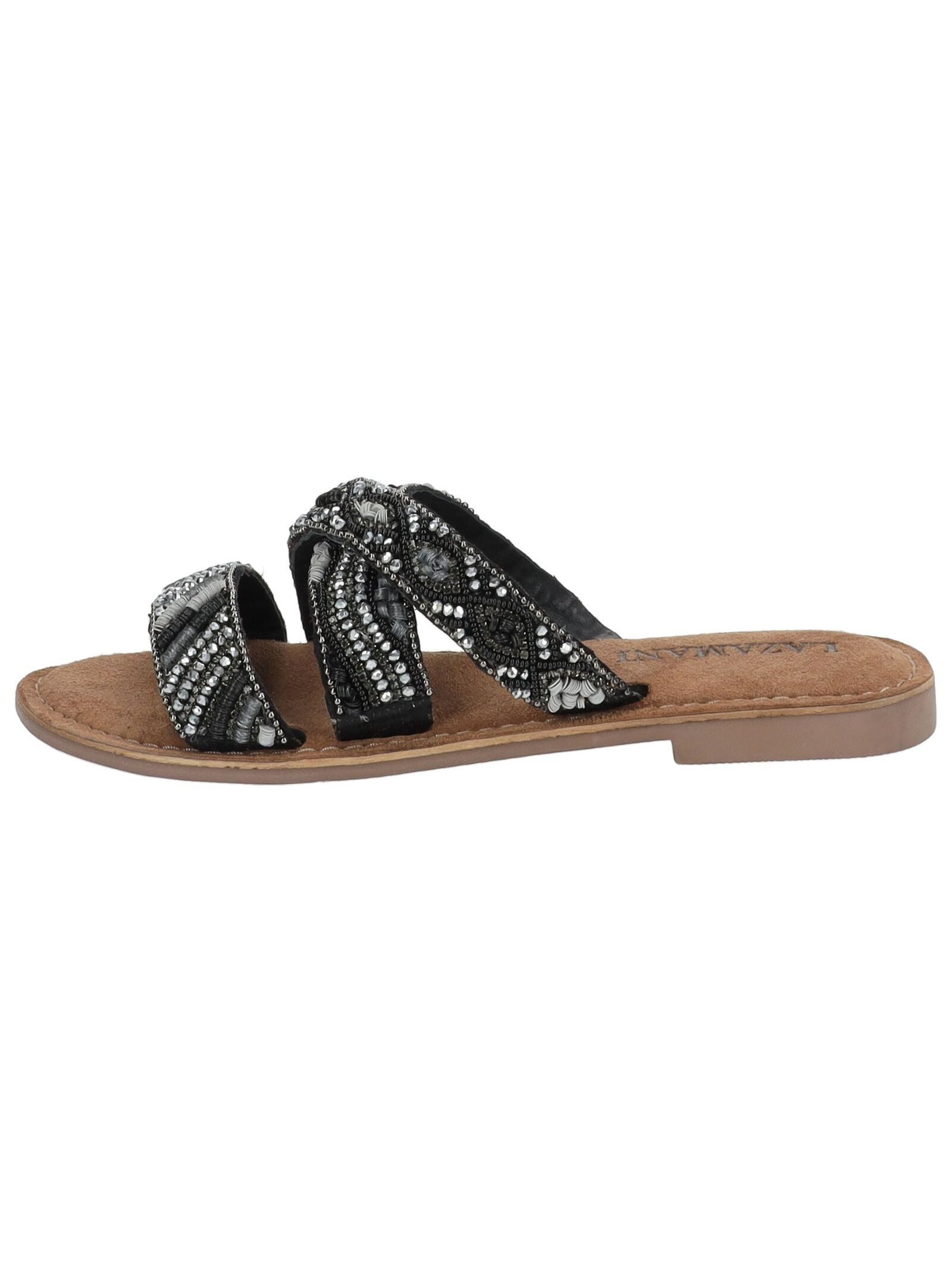 Lazamani Pantoletten Leder/Textil Pantolette günstig online kaufen