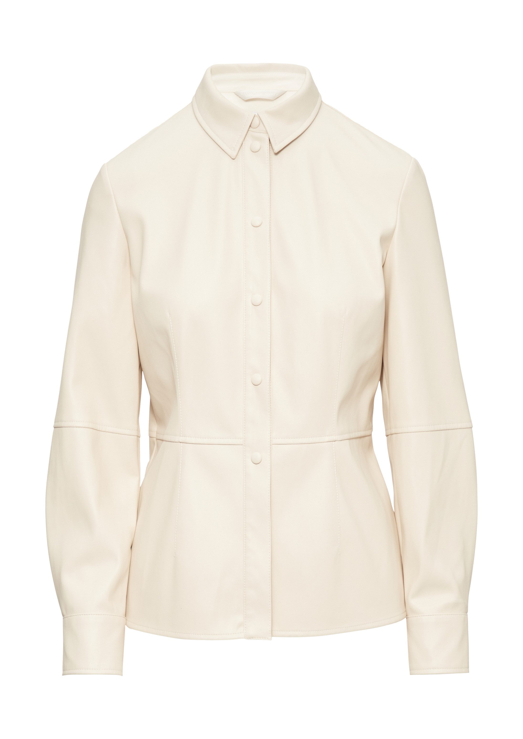 comma Hemdjacke Indoor-Jacke Bluse in Lederoptik
