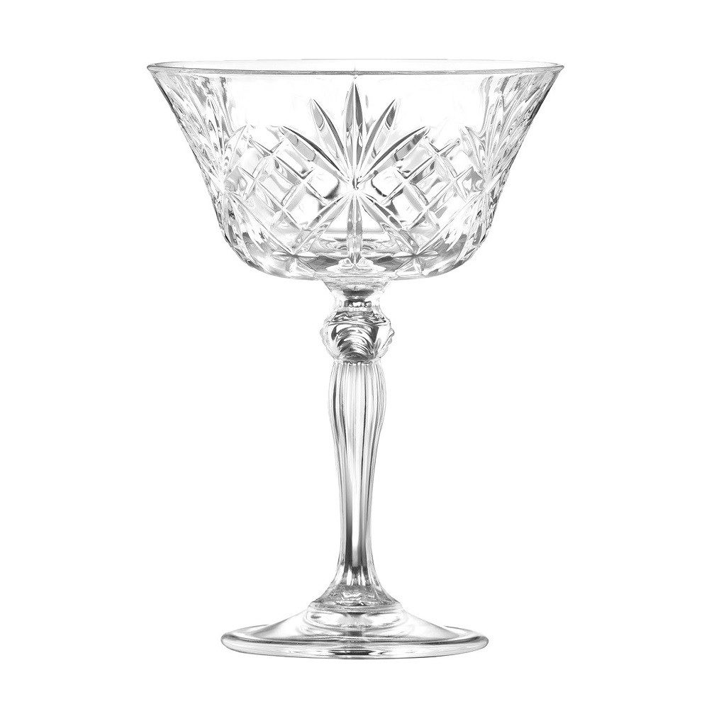 RCR Sektglas RCR Melodia Champagnerschale 260 ml 6er Set, Kristallglas