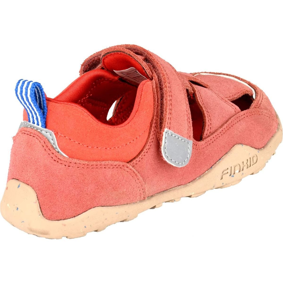 Finkid Sukkela Outdoorsandale Federleichte Sandalen aus Leder mit Barfußsohle und reflektierenden