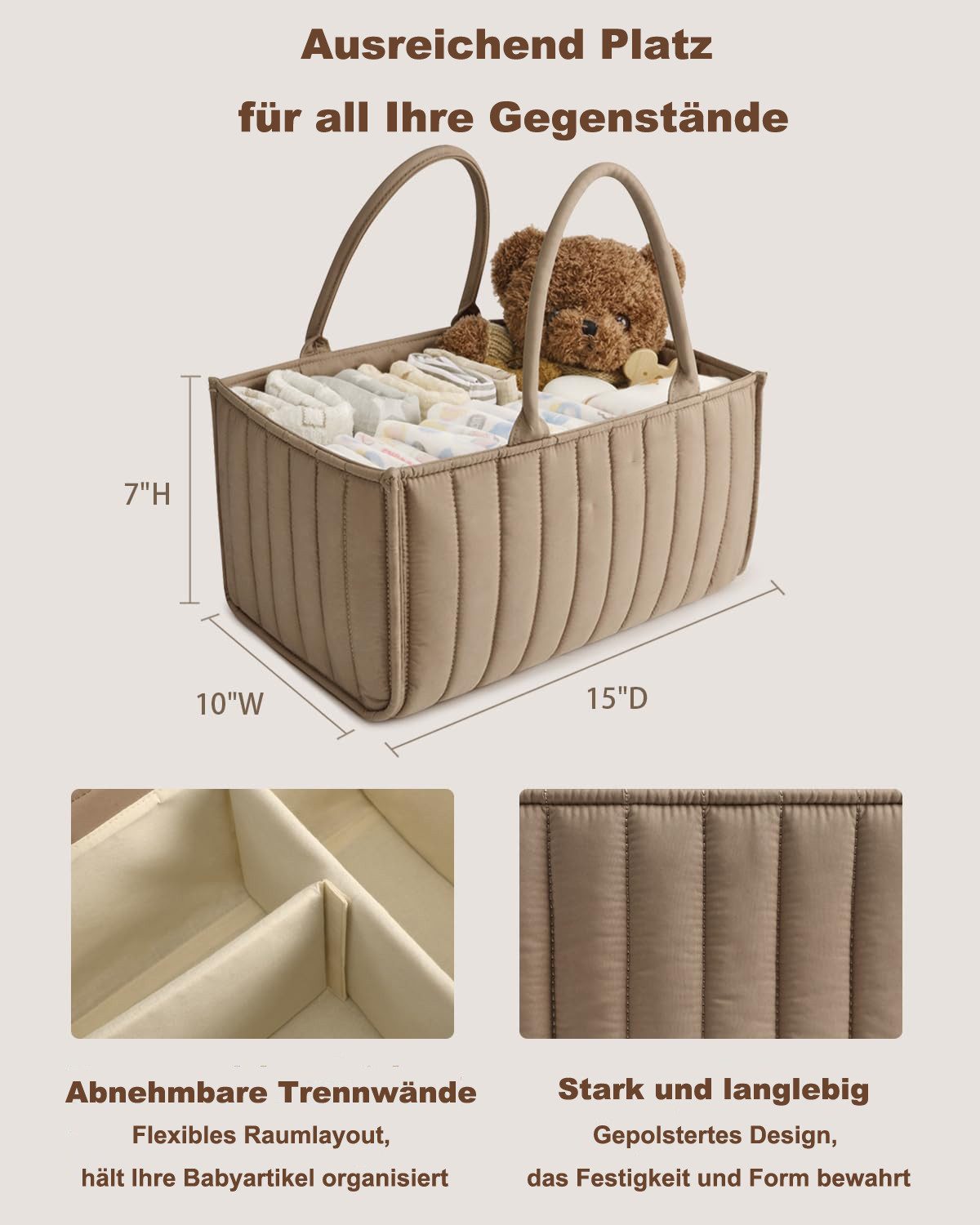 Coonoor Allzweckkorb Baby Windel-Organizer, Aufbewahrungskorb für Wickelbed günstig online kaufen