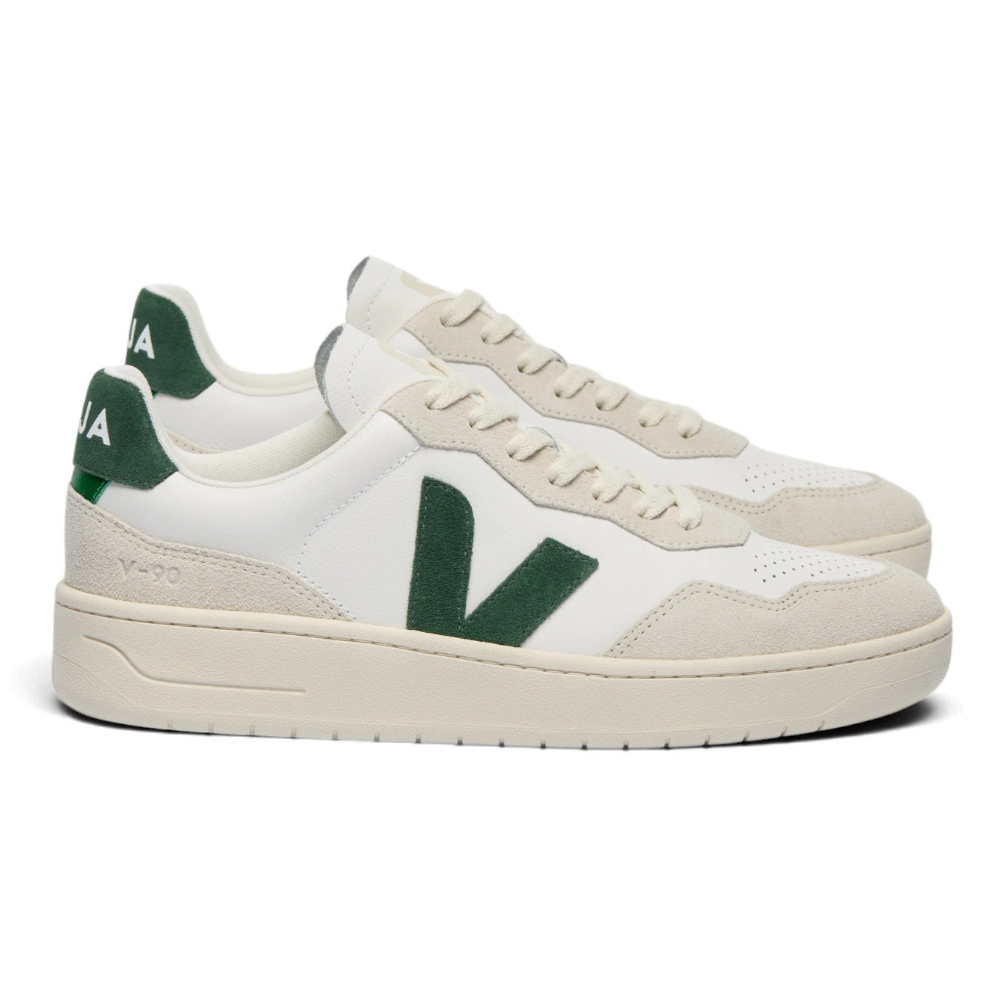 VEJA V-90 (Leder) weiss/grün Sneaker