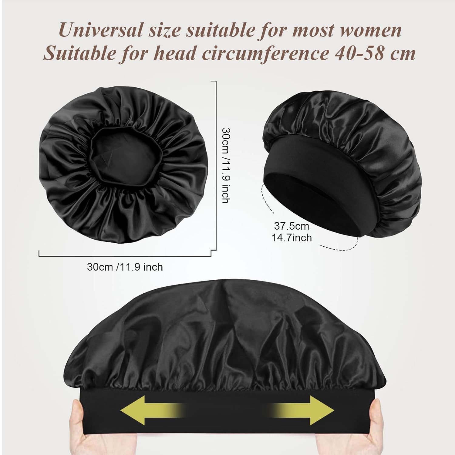 Coonoor Duschhaube 2/4 Stück Haarhaube Bonnet Verstellbarem Schlafhaube für Damen Herren – Bild 2 von 5