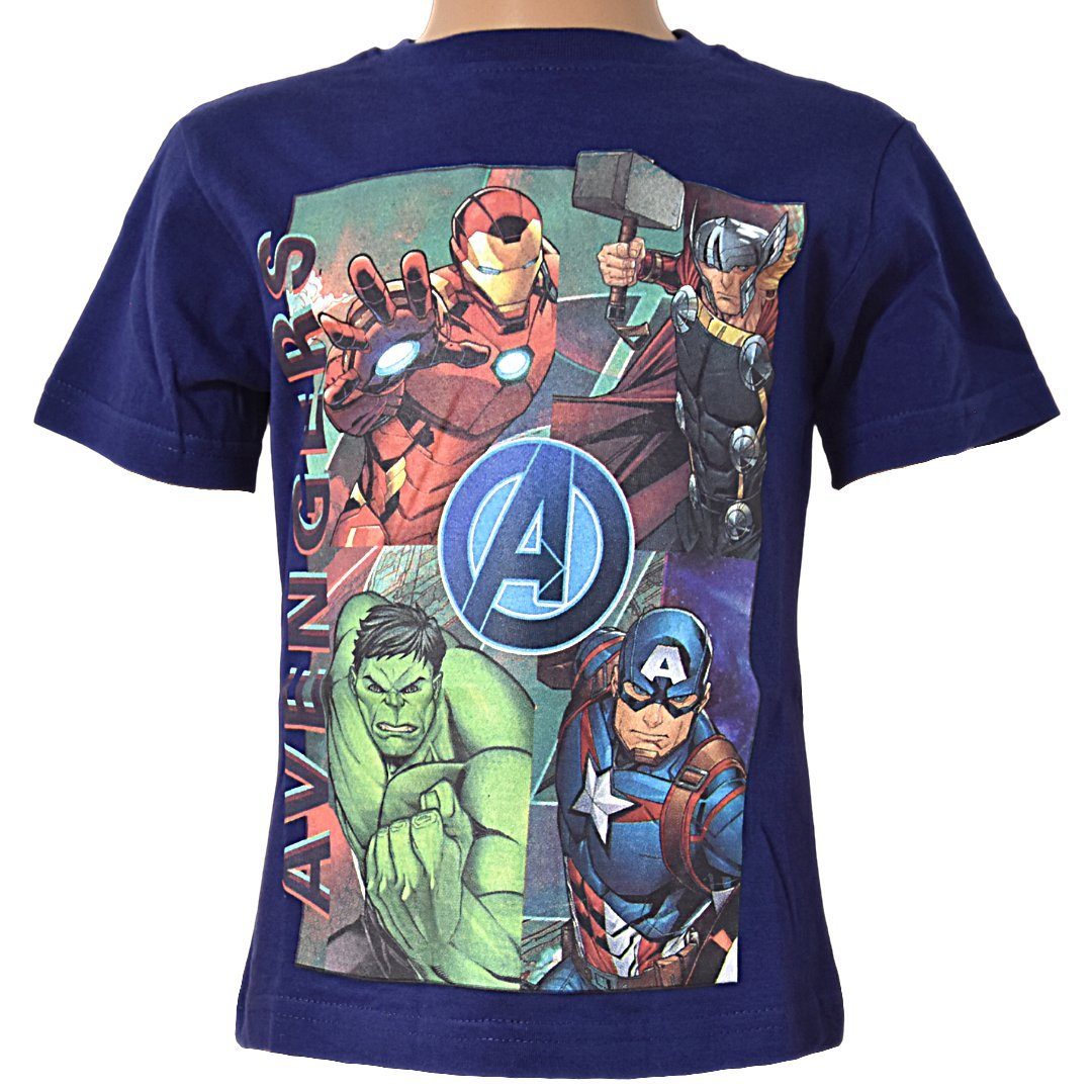 The AVENGERS T-Shirt Avengers Marvel Kinder Kurzarmshirt Gr. 98 - 128 cm Dunkelblau