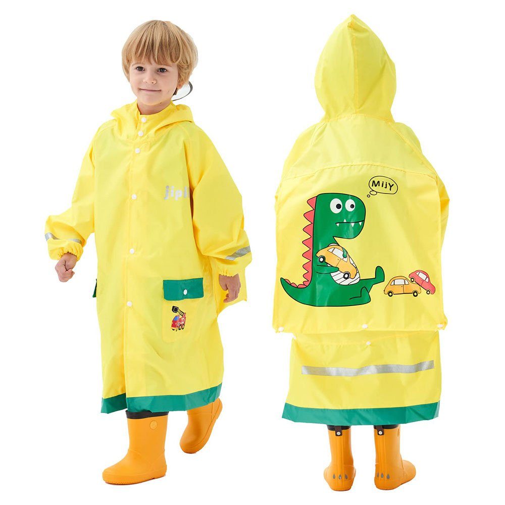 Gelb(XL) Regenponcho, Kinder Regenmantel, Regenjacken GelldG Regenmantel Atmungsaktiv Regenanzug,