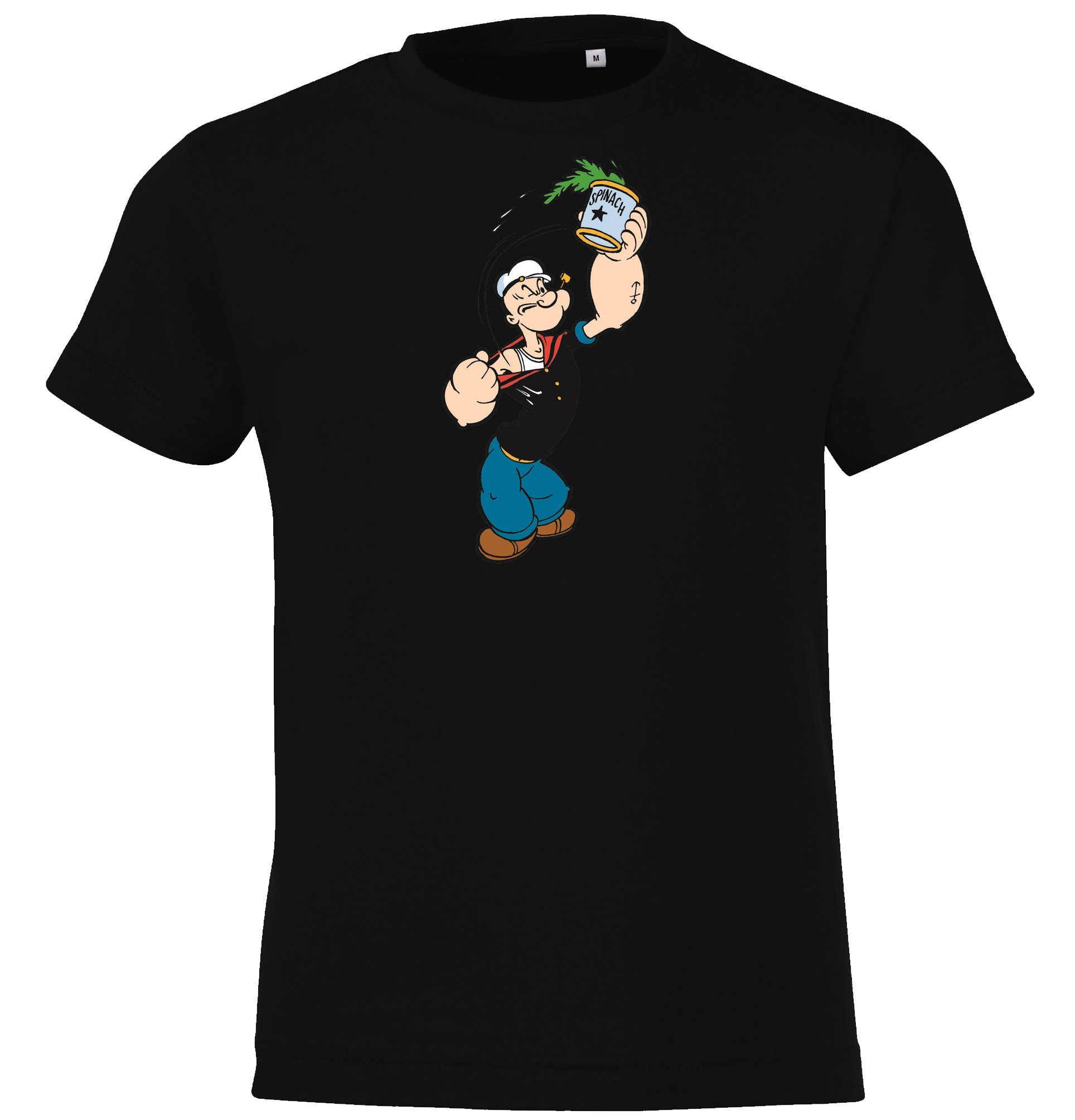 Limitierter Outlet-Preis! Youth Designz T-Shirt Kinder T-Shirt Front Mit Modell trendigem Print Schwarz Popeye