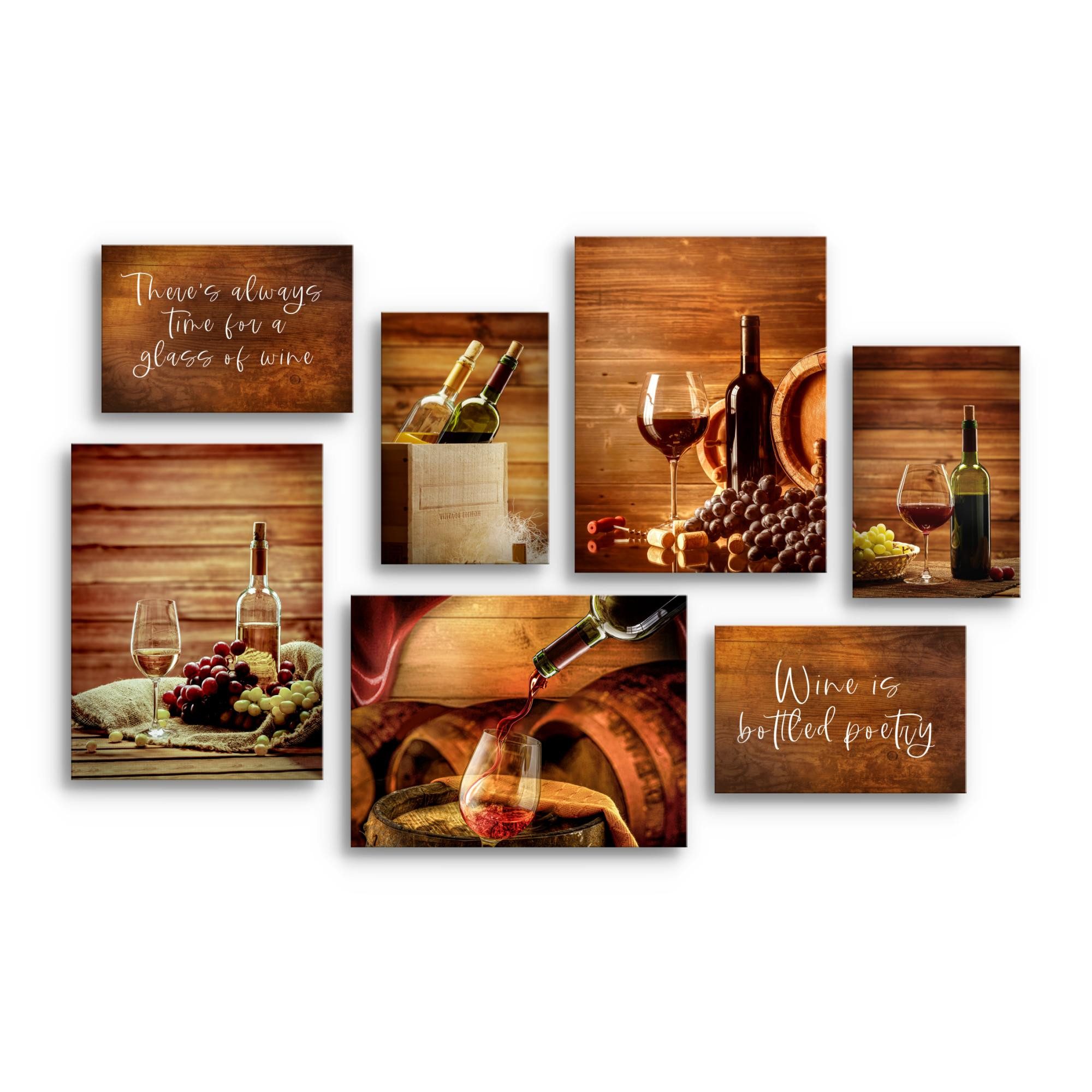 Novart Wandbild Küchenbild Braun Wein Küche/Esszimmer günstig online kaufen