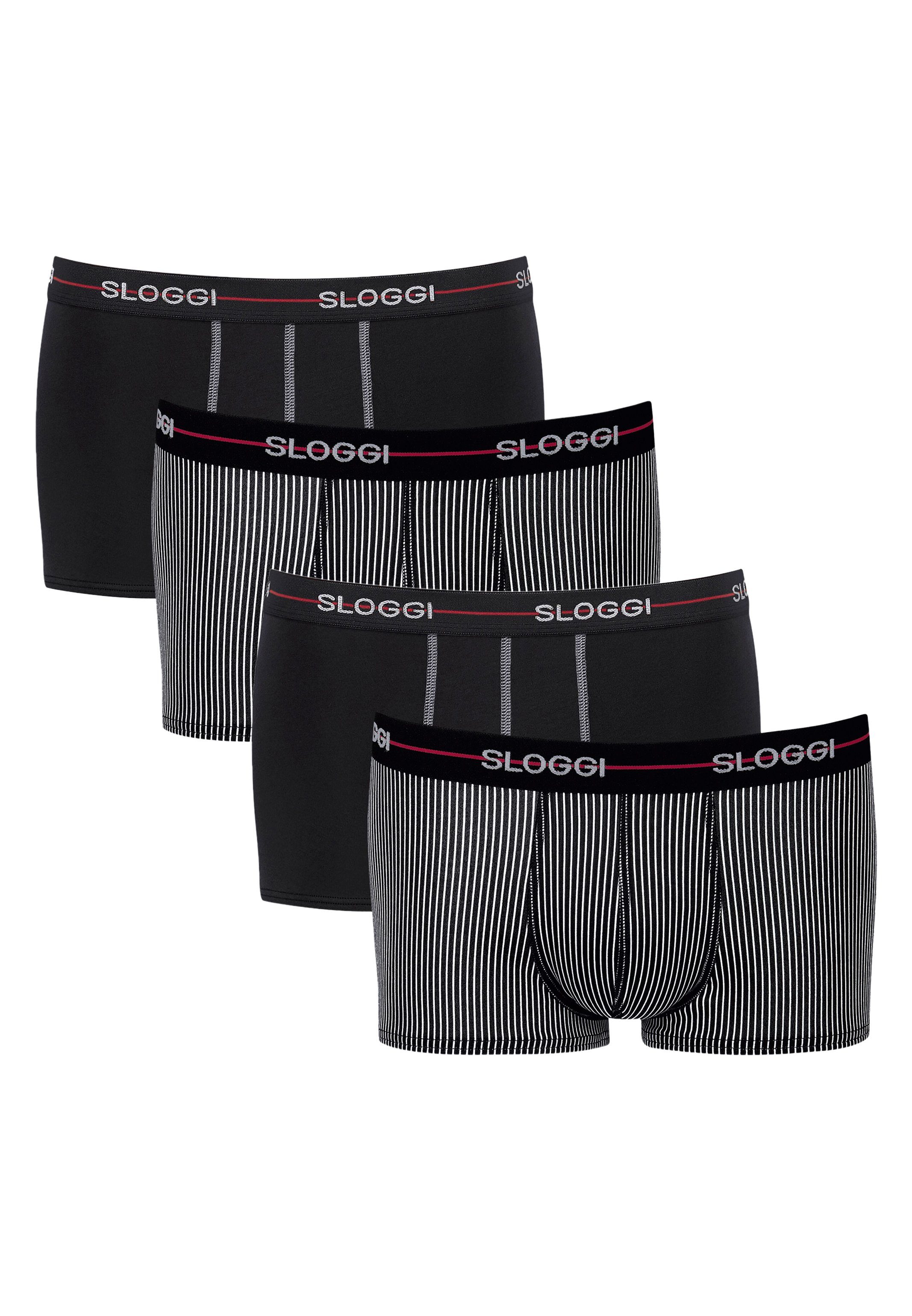 Sloggi Retro Boxer 4er Pack Start (Spar-Set, 4-St) Hipster / Pant - Baumwolle - Ohne Eingriff - Extra weiches Taillenband Red - Dark combination